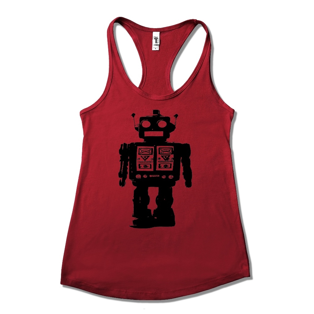 💕 Futuristic Robot Racerback Gym Yoga Tank Top